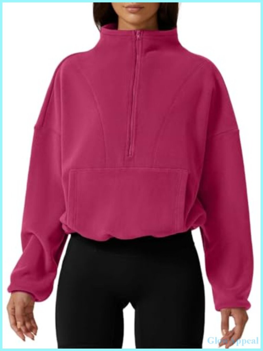 Sherpa Fleece Half Zip Mock Neck Pullover Sweatshirt